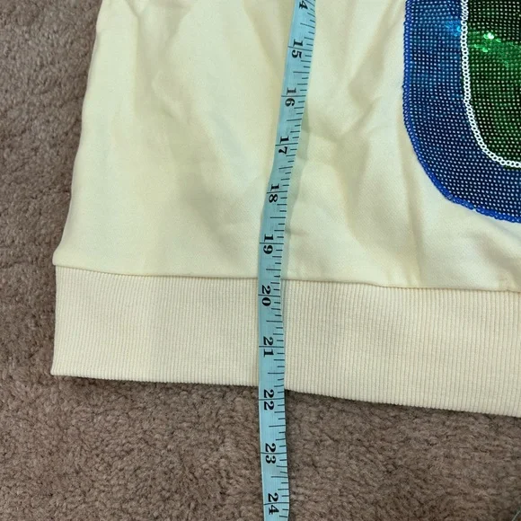 New Queen of Sparkles Queen of Ranch Cream Sequin Sweatshirt - Picture 6 of 7